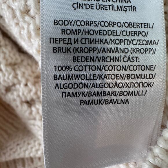 Polo Ralph Lauren Fisherman Sweater Men’s Medium Cream Ivory Chunky Cable Knit - Picture 7 of 10